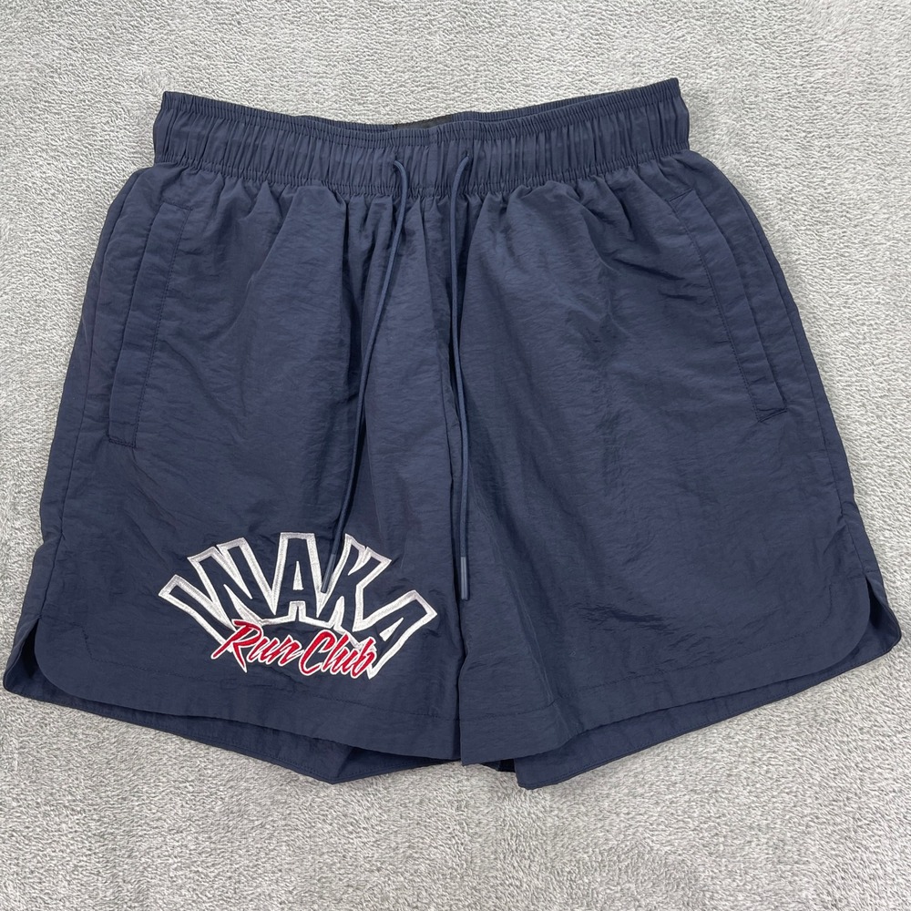 Inaka Power Shorts Men Large Navy WAKA Run Club Active Mesh Lined Nylon IP